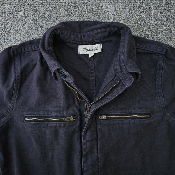 Madewell Zip-Pocket Coverall Jumpsuit Dark Navy Blue Casual Workwear Womens XS - Picture 5 of 16